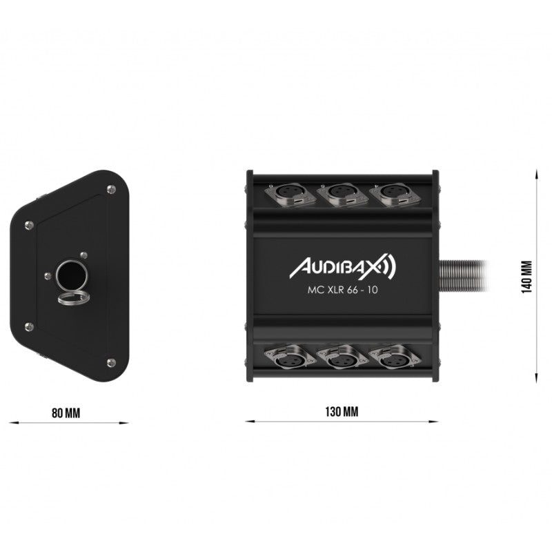 Audibax MC XLR 66 - 10 - Cajetín de Escenario 6 Entradas XLR 10m - Tempo Shop