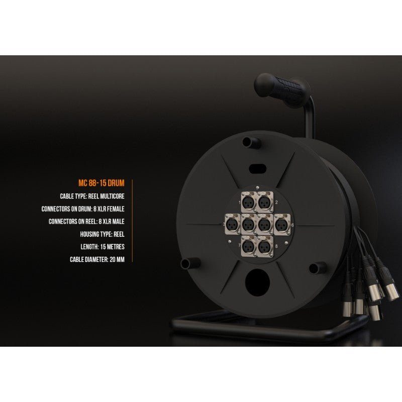 Audibax MC XLR 88 - 15 Drum - Carrete Escenario 8 XLR - Tempo Shop