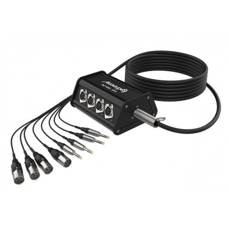Audibax MC XLR4 J4 - Cajetín Escenario 4 XLR Entrada + 4 Jacks 10m - Tempo Shop