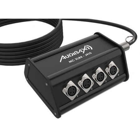 Audibax MC XLR4 J4 - Cajetín Escenario 4 XLR Entrada + 4 Jacks 10m - Tempo Shop