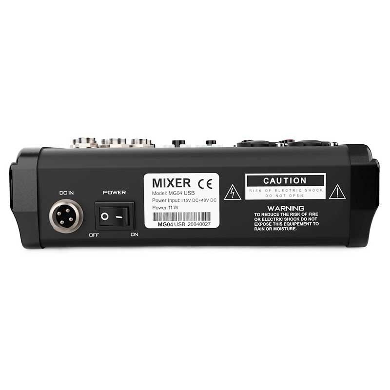 Audibax MG04 USB - Mesa Mezclas con 4 canales Bluetooth, MP3 , USB Rec y Efectos - Tempo Shop