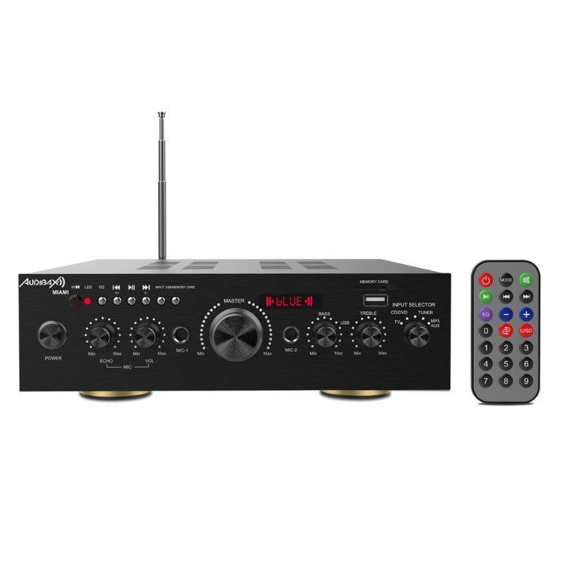 Audibax Miami - Amplificador Karaoke Bluetooth 100W + 100W Mando a distancia - Tempo Shop