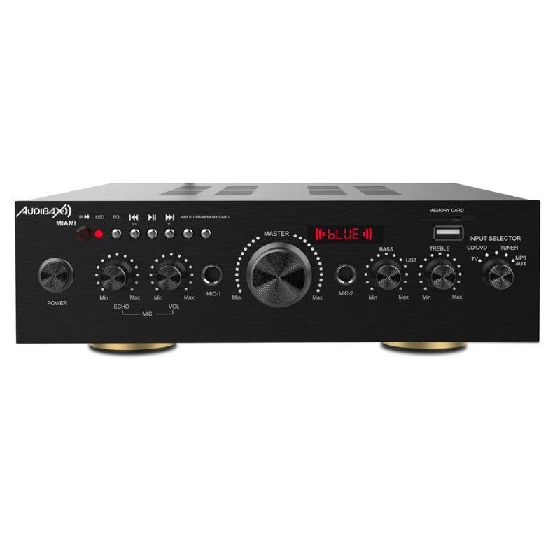 Audibax Miami - Amplificador Karaoke Bluetooth 100W + 100W Mando a distancia - Tempo Shop