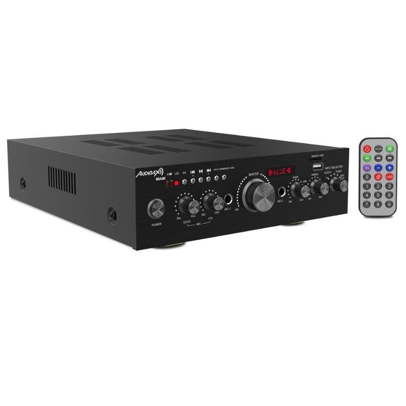 Audibax Miami - Amplificador Karaoke Bluetooth 100W + 100W Mando a distancia - Tempo Shop
