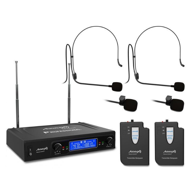 Audibax Missouri 2500 - Micrófono inalámbrico Profesional Doble Lavalier / Madona Frec. A - Tempo Shop