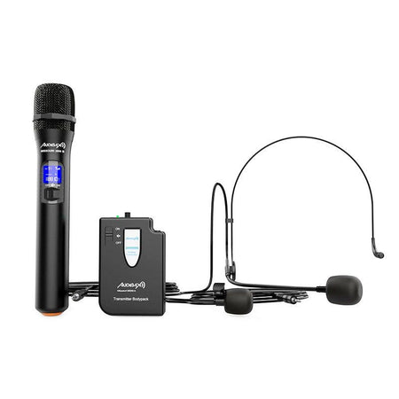 Audibax Missouri 3000 - Micrófono Inalámbrico Profesional Doble Mano / Diadema - Corbata - Tempo Shop