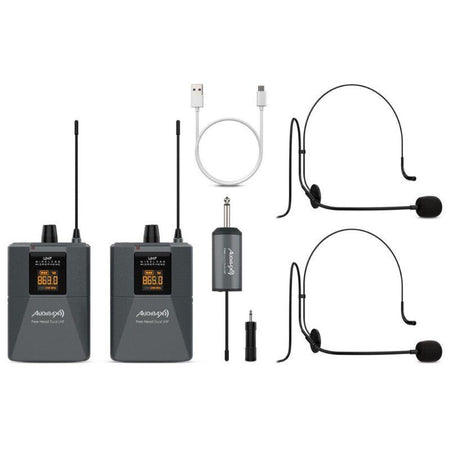 Audibax Missouri Free Head Dual UHF - Sistema de Micrófono de diadema con Receptor Recargable - Tempo Shop