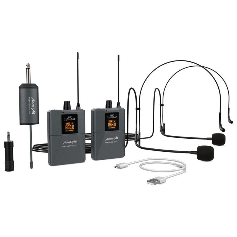 Audibax Missouri Free Head Dual UHF - Sistema de Micrófono de diadema con Receptor Recargable - Tempo Shop