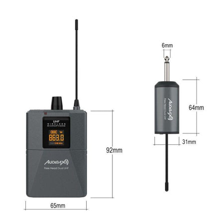 Audibax Missouri Free Head Dual UHF - Sistema de Micrófono de diadema con Receptor Recargable - Tempo Shop