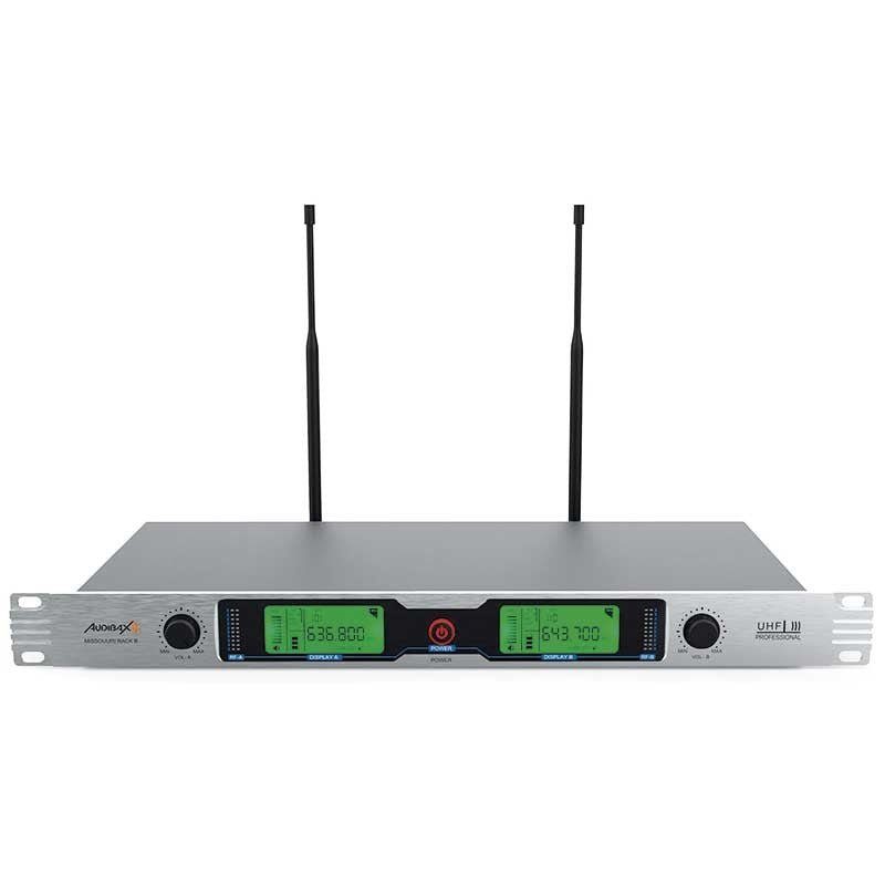 Audibax Missouri Rack B - Micrófono Inalámbrico Profesional UHF Doble de Mano Rack 19" - Tempo Shop
