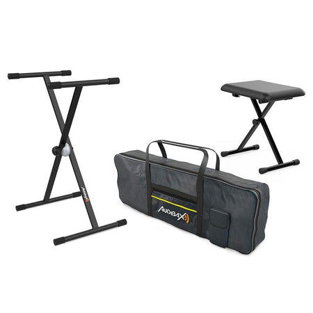 Audibax Onyx - Pack de Soporte Teclado / Piano + Banqueta + Funda Teclado 61 Teclas - Tempo Shop