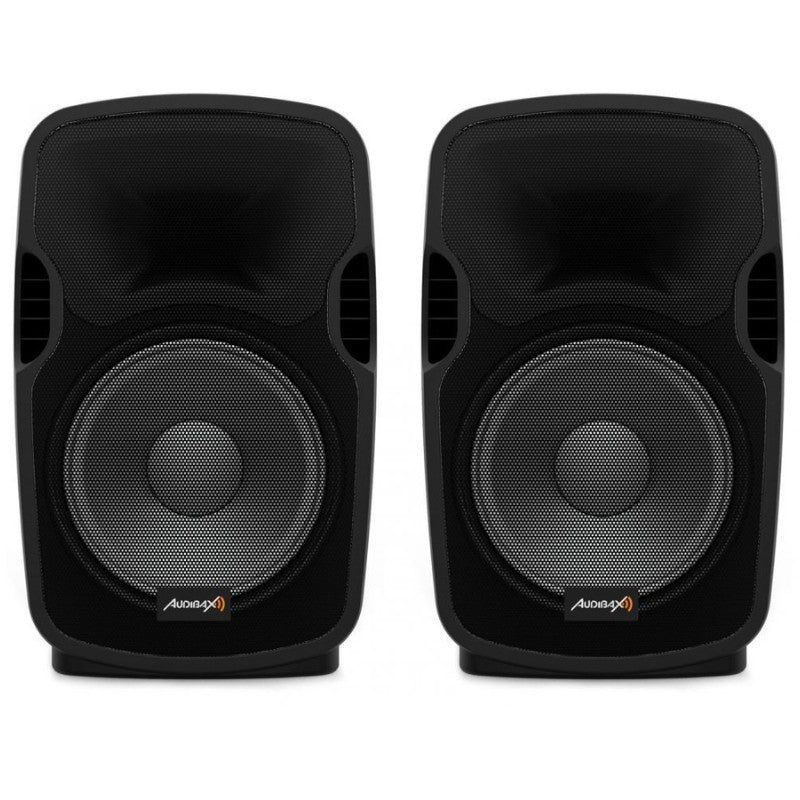 Audibax Party 212 - Led Set 2 Altavoces 12" PRO 1000W Pico + Soportes + Cableado + Micrófono - Tempo Shop