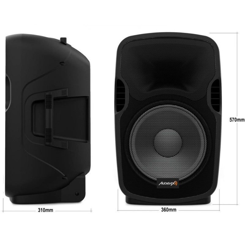 Audibax Party 212 - Led Set 2 Altavoces 12" PRO 1000W Pico + Soportes + Cableado + Micrófono - Tempo Shop