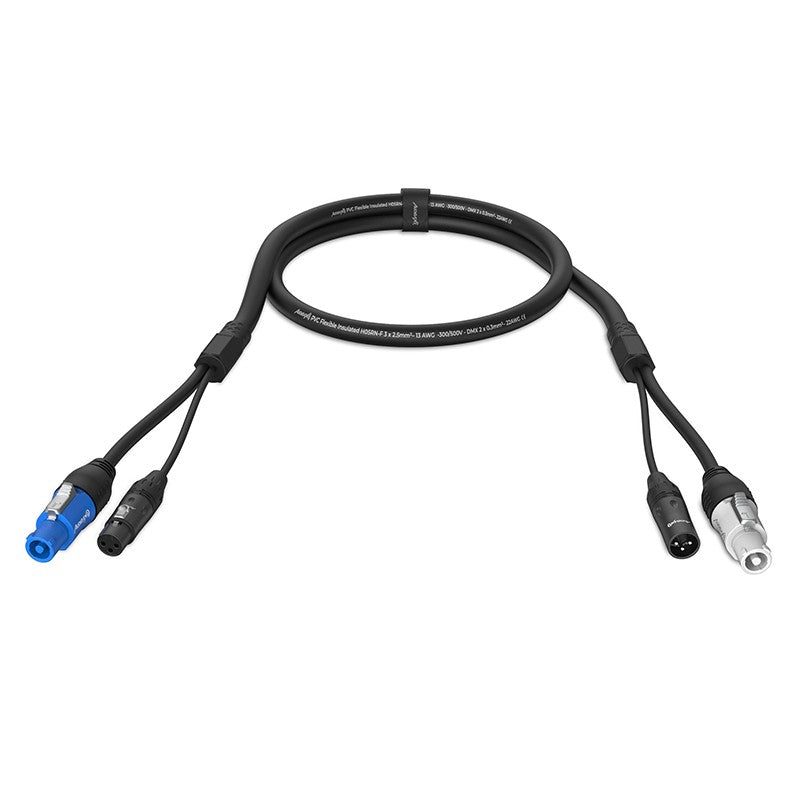 Audibax PC-XLR-150 - Cable Híbrido Señal XLR y Alimentación PowerCON 1,5m - Tempo Shop