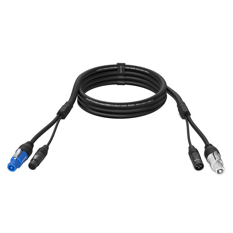 Audibax PC-XLR-500 - Cable Híbrido XLR y powerCON de 5m - Tempo Shop