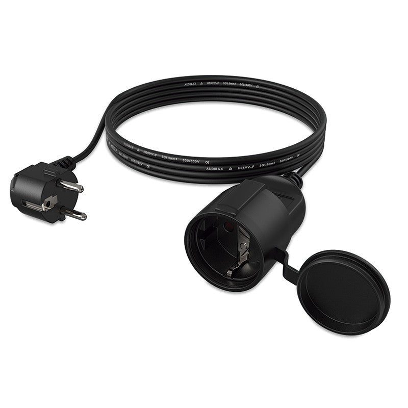 Audibax PCE500-15 - Cable Alargador Schuko Profesional de 5 Metros (1,5 mm²)