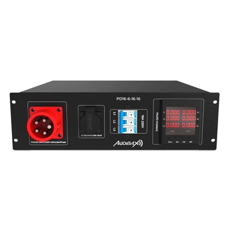 Audibax PD16-6-16-16 - Distribuidor de Energía Profesional para Rack con 7 Tomas Schuko - Tempo Shop