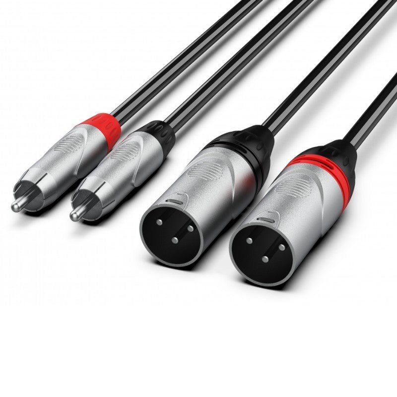 Audibax Pro 10101699 - Cable 2 XLR Macho a 2 RCA 3m Negro - Tempo Shop