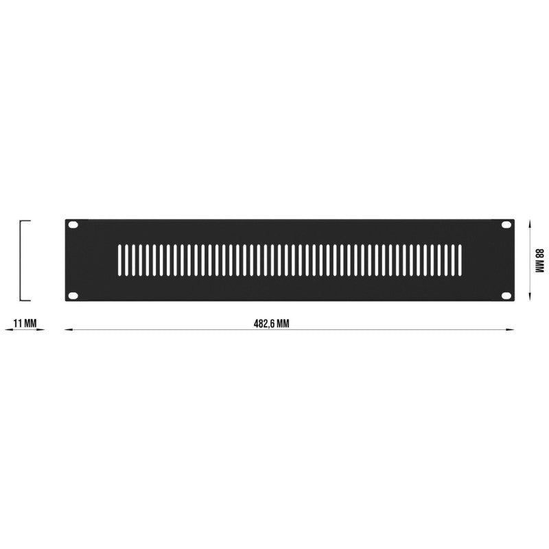 Audibax Pro Rack Panel Vent 2U - Panel de Ventilación para Rack de 2U - Tempo Shop