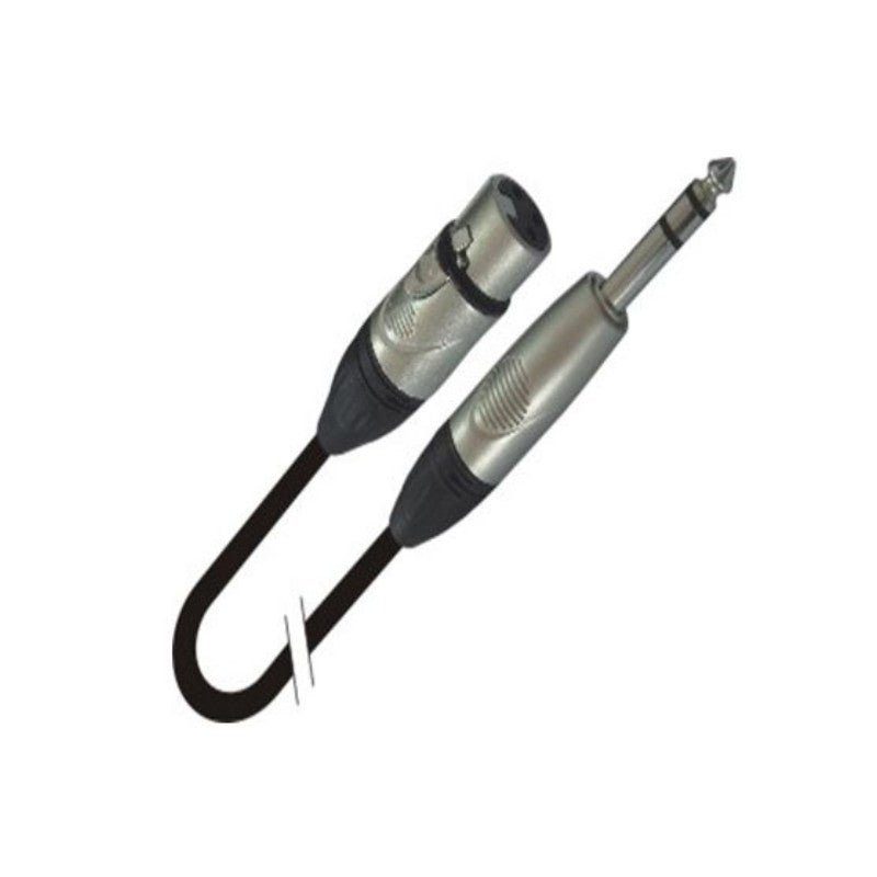 Audibax Pro 10101697 - Cable XLR Hembra a Jack Stereo 1m - Tempo Shop