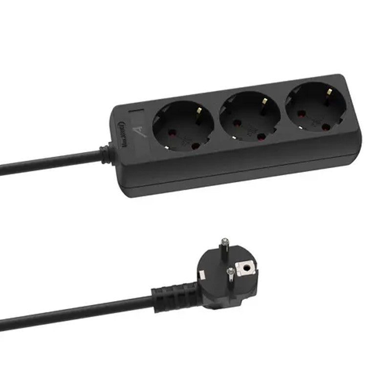 Audibax PS3-150-15 - Regleta de 3 Tomas Schuko con Cable de 1,5 Metros