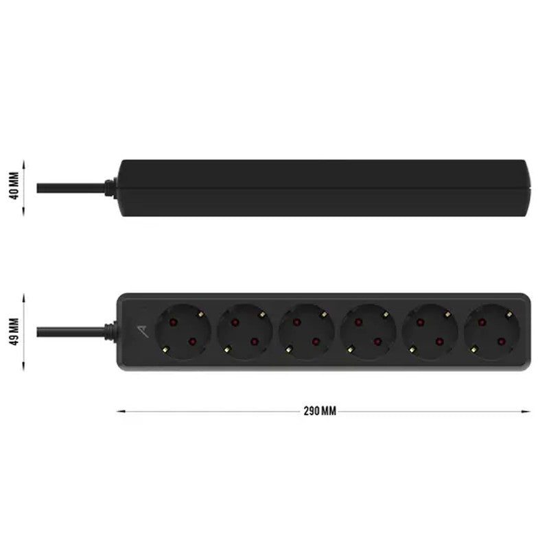 Audibax PS6-150-15 - Regleta de 6 Tomas Schuko con Cable de 1,5 Metros - Tempo Shop