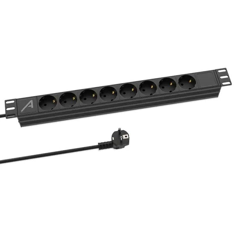 Audibax PSR8 - Regleta Profesional de 8 Tomas Schuko para Armario Rack 19"
