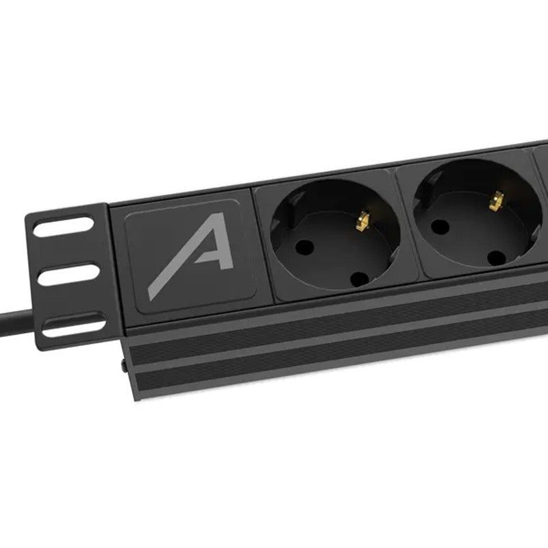Audibax PSR8 - Regleta Profesional de 8 Tomas Schuko para Armario Rack 19"