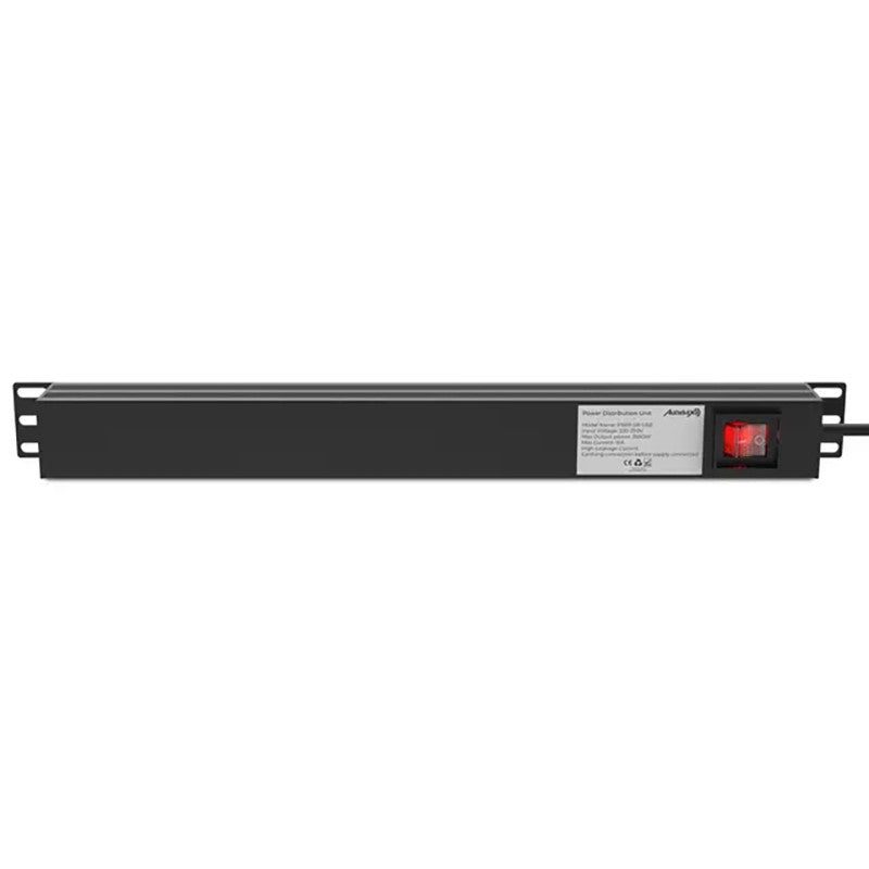 Audibax PSR8-SB-USB - Regleta de Alimentación para Rack 19" 1U con 8 Tomas Schuko y 2 Puertos USB