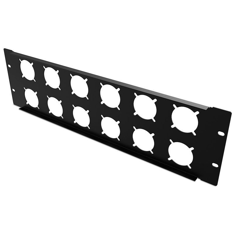 Audibax Rack Panel Vent 3U 12H - Carátula 19" 12 Schukos - Tempo Shop