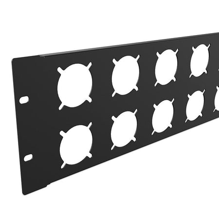 Audibax Rack Panel Vent 3U 12H - Carátula 19" 12 Schukos - Tempo Shop