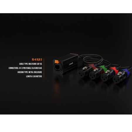 Audibax RJ - 4 - Cable Multicore 4 x XLR Hembra a RJ45 Cat5 - Tempo Shop