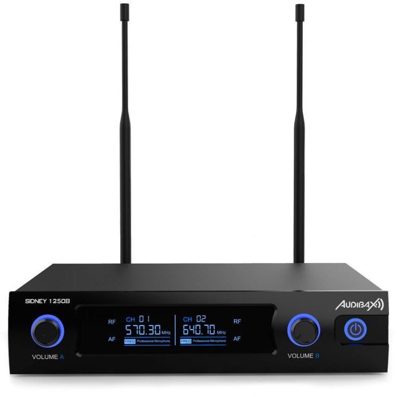Audibax Sidney 1250 B - Micrófono Doble Mano Profesional UHF Frecuencia B + Maleta - Tempo Shop