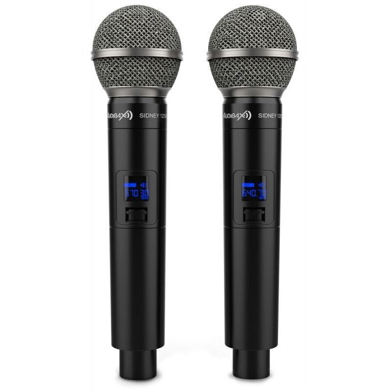 Audibax Sidney 1250 B - Micrófono Doble Mano Profesional UHF Frecuencia B + Maleta - Tempo Shop
