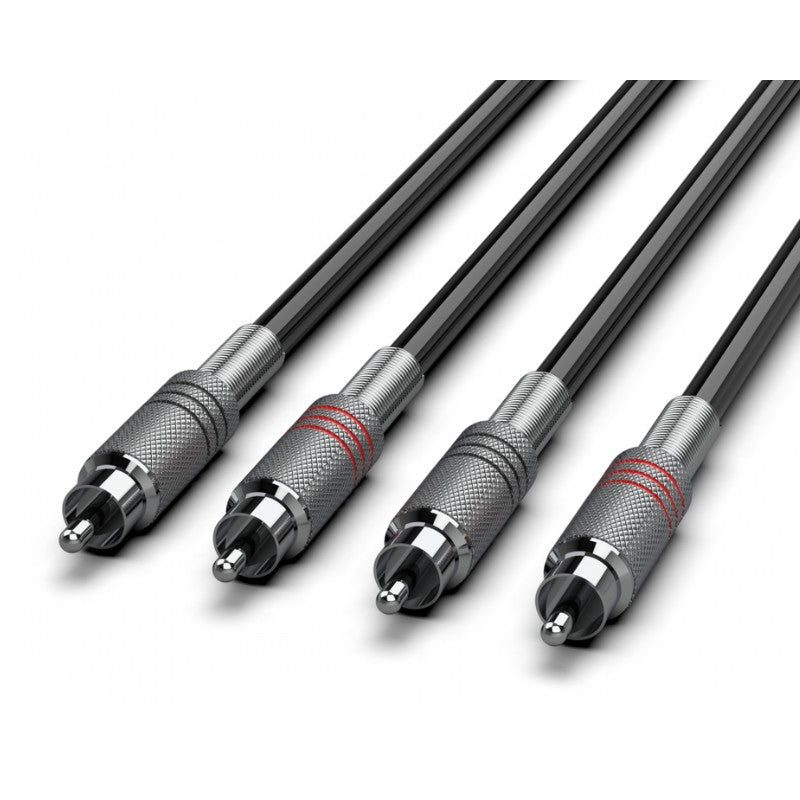 Audibax Silver 10101691 - Cable 2 RCA a 2 RCA Stereo 6m Negro - Tempo Shop