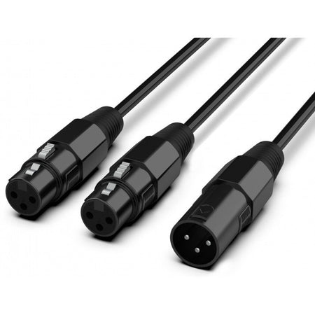Audibax Silver 10145058 Black - Cable 2 XLR M - XLR H 15cm Negro - Tempo Shop