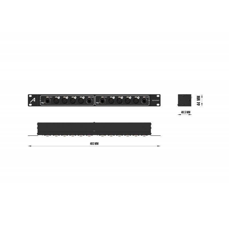 Audibax SLR 4F4F - Distribuidor DMX pasivo Rack 1 U - Tempo Shop