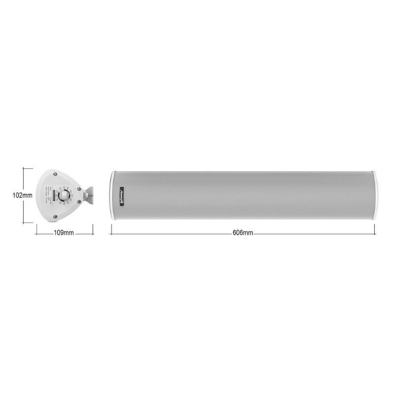 Audibax Tucson 60 White - Altavoces Pasivos Columnas para Exterior Blanco Exterior Línea de 100V - Tempo Shop