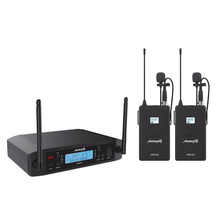 Audibax AWM 202 - Sistema Inalámbrico Micrófono Lavalier de 2 Canales UHF - Tempo Shop