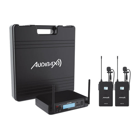 Audibax AWM 202 - Sistema Inalámbrico Micrófono Lavalier de 2 Canales UHF - Tempo Shop