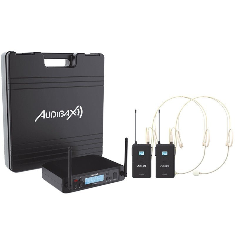 Audibax AWM 203 - Sistema Inalámbrico Micrófono diadema de 2 Canales UHF - Tempo Shop