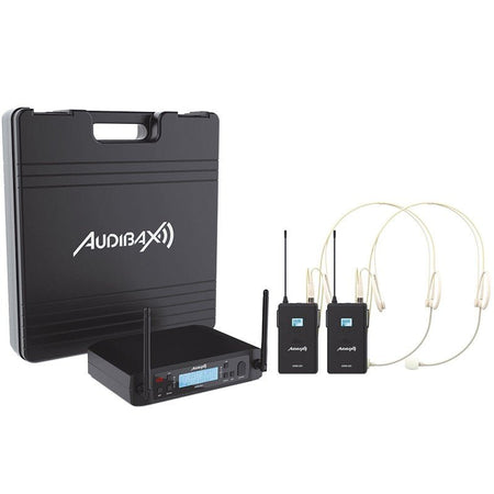 Audibax AWM 203 - Sistema Inalámbrico Micrófono diadema de 2 Canales UHF - Tempo Shop