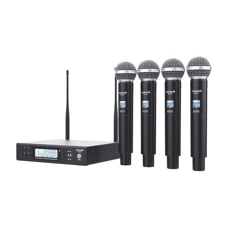 Audibax AWM 401 - Sistema Inalámbrico Micrófono de mano de 4 Canales UHF - Tempo Shop