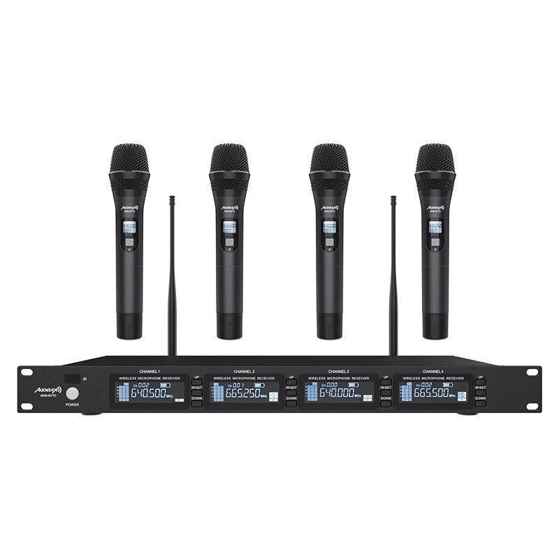 Audibax AWM 401 TD - Sistema Inalámbrico Micrófono de Mano de 4 Canales UHF - Tempo Shop