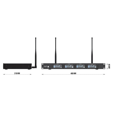 Audibax AWM 401 TD - Sistema Inalámbrico Micrófono de Mano de 4 Canales UHF - Tempo Shop