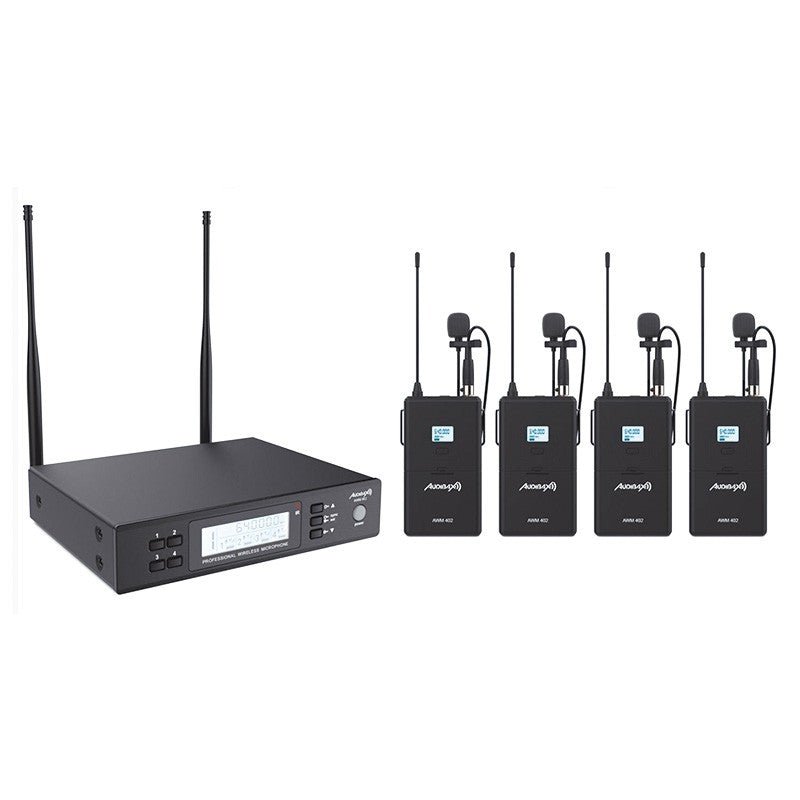 Audibax AWM 402 - Sistema Inalámbrico Micrófono Lavalier de 4 Canales UHF - Tempo Shop