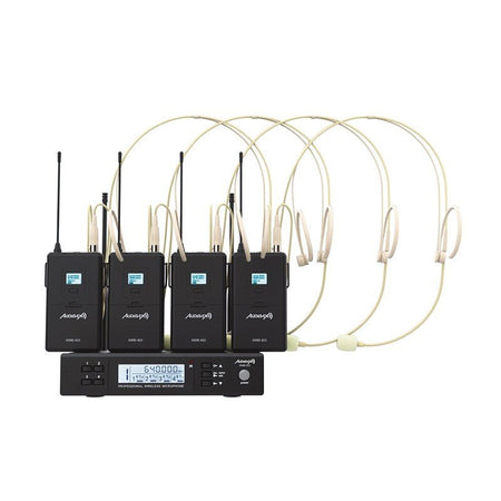Audibax AWM 403 - Sistema Inalámbrico Micrófono diadema de 4 Canales UHF - Tempo Shop