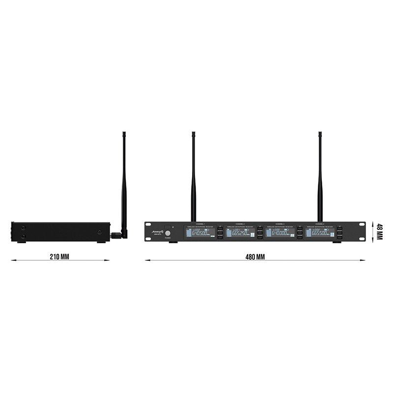 Audibax AWM 403 TD - Sistema Inalámbrico Micrófono de Diadema de 4 Canales UHF - Tempo Shop