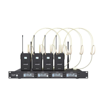 Audibax AWM 403 TD - Sistema Inalámbrico Micrófono de Diadema de 4 Canales UHF - Tempo Shop