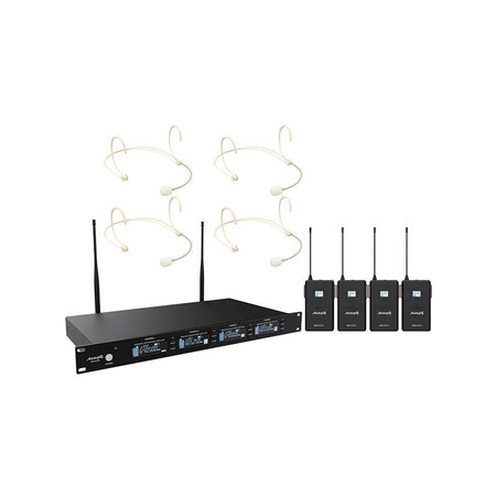 Audibax AWM 403 TD - Sistema Inalámbrico Micrófono de Diadema de 4 Canales UHF - Tempo Shop